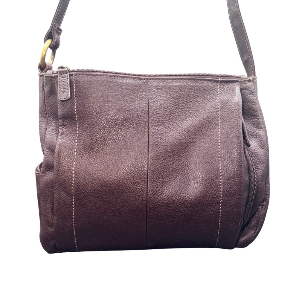 Rolfs Genuine Leather Brown short Crossbody Organizer Shoulder Bag 11x9x3